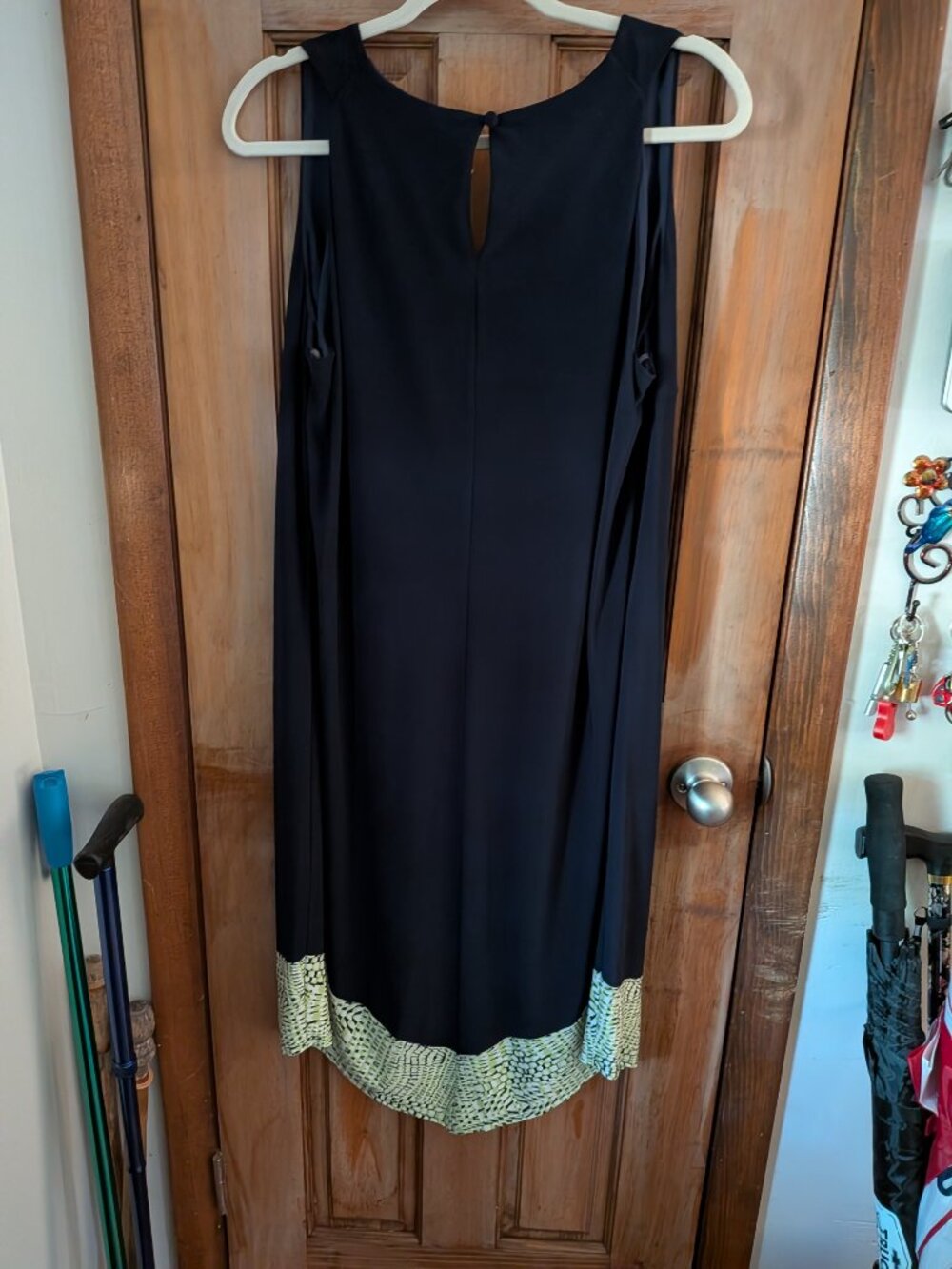 Sleeveless Midi Dress 1X Navy with Lime & White Plus Size Summer Multi Occasions - Picture 6 of 10